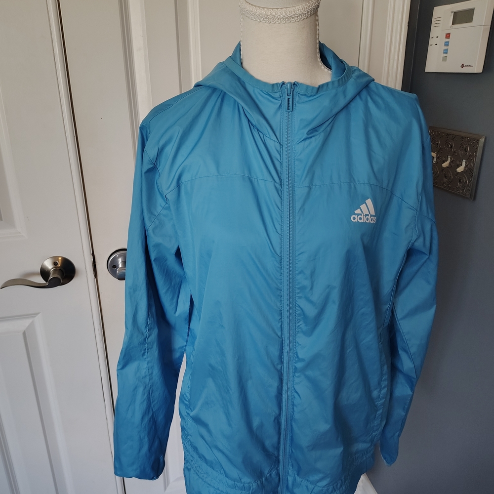 Adidas Sky‎ Blue Sustainable Jacket Euc Small